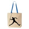 Natural Tote with Contrast-Color Handles Thumbnail