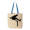 Natural Tote with Contrast-Color Handles Thumbnail