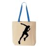 Natural Tote with Contrast-Color Handles Thumbnail