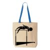 Natural Tote with Contrast-Color Handles Thumbnail