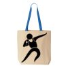 Natural Tote with Contrast-Color Handles Thumbnail