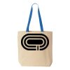 Natural Tote with Contrast-Color Handles Thumbnail