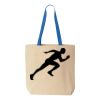 Natural Tote with Contrast-Color Handles Thumbnail