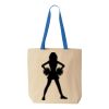 Natural Tote with Contrast-Color Handles Thumbnail