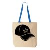 Natural Tote with Contrast-Color Handles Thumbnail