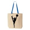 Natural Tote with Contrast-Color Handles Thumbnail
