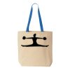 Natural Tote with Contrast-Color Handles Thumbnail