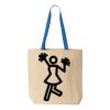 Natural Tote with Contrast-Color Handles Thumbnail