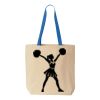 Natural Tote with Contrast-Color Handles Thumbnail