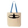 Natural Tote with Contrast-Color Handles Thumbnail
