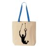Natural Tote with Contrast-Color Handles Thumbnail