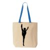 Natural Tote with Contrast-Color Handles Thumbnail