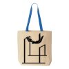 Natural Tote with Contrast-Color Handles Thumbnail