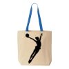Natural Tote with Contrast-Color Handles Thumbnail