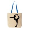 Natural Tote with Contrast-Color Handles Thumbnail