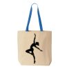 Natural Tote with Contrast-Color Handles Thumbnail
