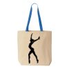 Natural Tote with Contrast-Color Handles Thumbnail