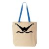 Natural Tote with Contrast-Color Handles Thumbnail