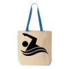 Natural Tote with Contrast-Color Handles Thumbnail