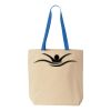 Natural Tote with Contrast-Color Handles Thumbnail