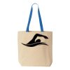 Natural Tote with Contrast-Color Handles Thumbnail