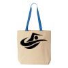Natural Tote with Contrast-Color Handles Thumbnail