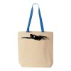 Natural Tote with Contrast-Color Handles Thumbnail