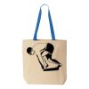 Natural Tote with Contrast-Color Handles Thumbnail