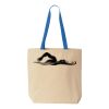 Natural Tote with Contrast-Color Handles Thumbnail