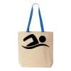 Natural Tote with Contrast-Color Handles Thumbnail
