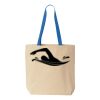 Natural Tote with Contrast-Color Handles Thumbnail