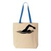 Natural Tote with Contrast-Color Handles Thumbnail