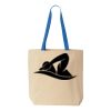Natural Tote with Contrast-Color Handles Thumbnail