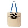 Natural Tote with Contrast-Color Handles Thumbnail