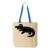 Natural Tote with Contrast-Color Handles Thumbnail