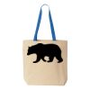 Natural Tote with Contrast-Color Handles Thumbnail