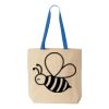 Natural Tote with Contrast-Color Handles Thumbnail