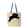 Natural Tote with Contrast-Color Handles Thumbnail