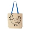 Natural Tote with Contrast-Color Handles Thumbnail