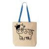 Natural Tote with Contrast-Color Handles Thumbnail