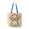 Natural Tote with Contrast-Color Handles Thumbnail
