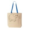 Natural Tote with Contrast-Color Handles Thumbnail