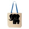 Natural Tote with Contrast-Color Handles Thumbnail