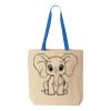 Natural Tote with Contrast-Color Handles Thumbnail