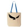 Natural Tote with Contrast-Color Handles Thumbnail
