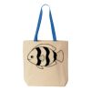 Natural Tote with Contrast-Color Handles Thumbnail