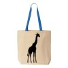 Natural Tote with Contrast-Color Handles Thumbnail