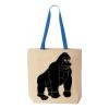 Natural Tote with Contrast-Color Handles Thumbnail