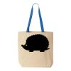 Natural Tote with Contrast-Color Handles Thumbnail