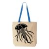 Natural Tote with Contrast-Color Handles Thumbnail